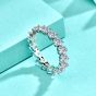 Girl Hearts Love CZ Lines 925 Sterling Silver Ring
