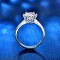 Simple Six Claw Moissanite CZ 925 Sterling Silver Adjustable Ring