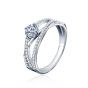 Party Round Moissanite CZ Triple Layers Cross 925 Sterling Silver Ring