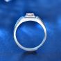 Men's Square Moissanite CZ Geometry925 Sterling Silver Adjustable Ring