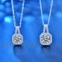 Women Moissanite CZ Lock Geometry 925 Sterling Silver Necklace