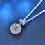 Gift Round Moissanite CZ Perfume Bottle 925 Sterling Silver Necklace