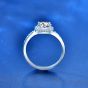 Casual Geometry Four Claw Square Moissanite CZ 925 Sterling Silver Ring