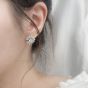 Beautiful Moissanite CZ Daisy Flowers 925 Sterling Silver Stud Earrings