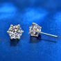 Minimalism Six Claw Moissanite CZ Simple 925 Sterling Silver Stud Earrings