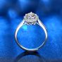 Casual Round Moissanite CZ Border 925 Sterling Silver Adjustable Ring