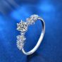 Minimalism Simple Six Claw Moissanite CZ Galaxy Star 25 Sterling Silver Ring