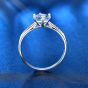 Minimalism Simple Six Claw Moissanite CZ 25 Sterling Silver Ring