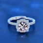Fashion Moissanite CZ Geometry Four Claw 925 Sterling Silver Ring