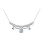 Elegant Moissanite CZ Lace Drop Tassels 925 Sterling Silver Necklace