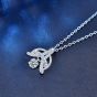 Modern Moissanite CZ Eiffel Tower 925 Sterling Silver Necklace