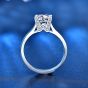 Fashion Round Moissanite CZ Letter W 925 Sterling Silver Adjustable Ring