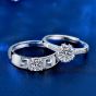 Wedding Moissanite CZ Magic Spell Flower 925 Sterling Silver Adjustable Promise Ring
