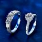 Wedding Moissanite CZ Magic Spell Flower 925 Sterling Silver Adjustable Promise Ring