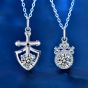 Promise Moissanite CZ Shield Crown 925 Sterling Silver Necklace