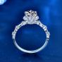 Beautiful 1ct Moissanite CZ Bouquet Flower 925 Sterling Silver Ring