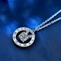 Fashion Moissanite CZ Roman Numeral Circle 925 Sterling Silver Necklace