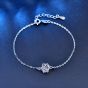 Simple Six Claw Round Moissanite CZ 925 Sterling Silver Bracelet