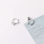 Simple Geometry Round CZ 925 Sterling Silver Non-Pierced Earring(Single)