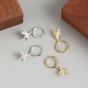 Holiday Cute CZ Starfish 925 Sterling Silver Drop Dangling Earrings