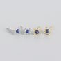 Geometry Blue Natural Lpis Lazuli Sun 925 Sterling Silver Stud Earrings