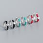 Fashion Colorful Epoxy Round CZ 925 Sterling Silver Hoop Earrings