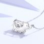 Cute Dancing CZ Elephant Animal 925 Sterling Silver Necklace
