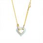 Honey Moon Natural Jade Hollow Heart 925 Sterling Silver Necklace