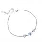 Holiday Winter Blue CZ Snowflake Christmas 925 Sterling Silver Dangling Earrings Necklace Bracelet