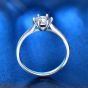 Elegant Six Claw Moissanite CZ Crown 925 Sterling Silver Ring