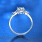 New Round Moissanite CZ Simple 925 Sterling Silver Adjustable Ring