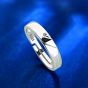 Honey Moon Simple CZ Twisted Cross 925 Sterling Silver Adjustable Couple Ring