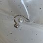 Graduation Irregular Tinfoil Round Shell Pearl Heart 925 Sterling Silver Adjustable Ring