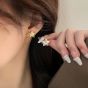 Gift Irregular White Shell Goodluck Stars 925 Sterling Silver Stud Earrings