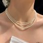Women Mini 2mm 3mm 4mm Shell Pearls 925 Sterling Silver Necklace