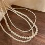 Women Mini 2mm 3mm 4mm Shell Pearls 925 Sterling Silver Necklace