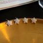 Honey Moon Shining CZ Stars 925 Sterling Silver Stud Earrings