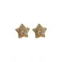 Honey Moon Shining CZ Stars 925 Sterling Silver Stud Earrings