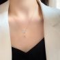 Holiday Hollow CZ Could Rain Drop Tassels 925 Sterling Silver Necklace