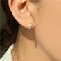 Geometry White CZ Baguette Rectangle 925 Sterling Silver Stud Earrings