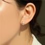 Geometry White CZ Baguette Rectangle 925 Sterling Silver Stud Earrings