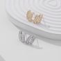 Simple Geometry C Shape CZ Lines 925 Sterling Silver Stud Earrings