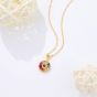 Casual Colorful CZ Rainbow Round 925 Sterling Silver Necklace
