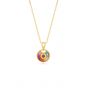 Casual Colorful CZ Rainbow Round 925 Sterling Silver Necklace