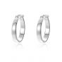 Minimalism Rounded Tube Small Circles 925 Sterling Silver Hoop Earrings