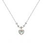 Girl Shining CZ Heart Love 925 Sterling Silver Necklace
