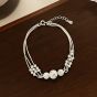 Gift Triple Layers Beads Fashion 925 Sterling Silver Bracelet