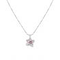 Sweet Pink CZ Star Flower 925 Sterling Silver Necklace