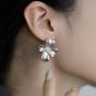 Beautiful Big Flower Women 925 Sterling Silver Stud Earrings