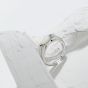 Simple White Shell Stone 925 Sterling Silver Adjustable Ring